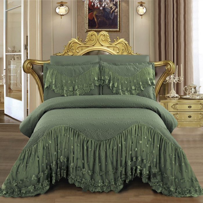 Set cuvertura cu volane si 2 fete de perna CVRT08 [1]