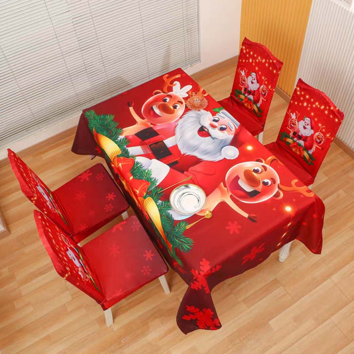 Set fata masa si 4 huse scaune, model Craciun 6220-34/36 [1]