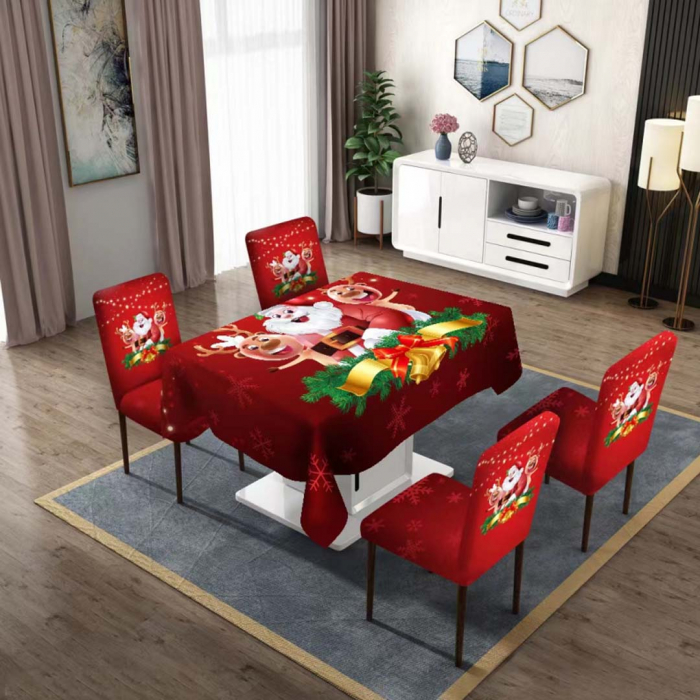 Set fata masa si 4 huse scaune, model Craciun 6220-34/36 [2]