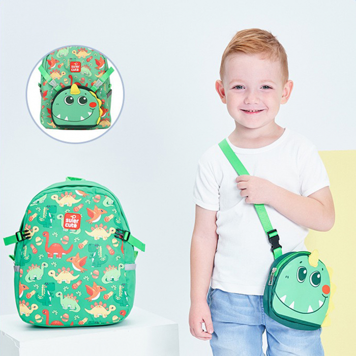 Set ghiozdan si gentuta de umar pentru gradinita sau scoala ZY-3811verde [3]