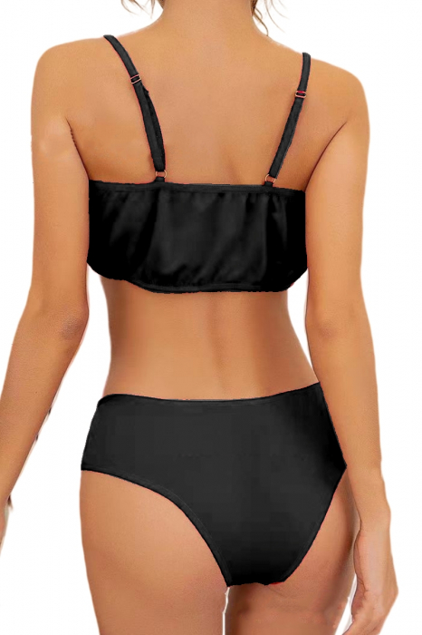 Set lenjerie erotica, accente dantela, top sexy si chiloti WSY-4048negru [2]