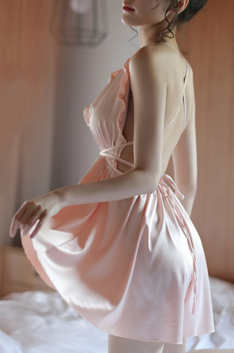 Set lenjerie erotica, camasa de noapte si chiloti tanga YCFS-19roz [3]