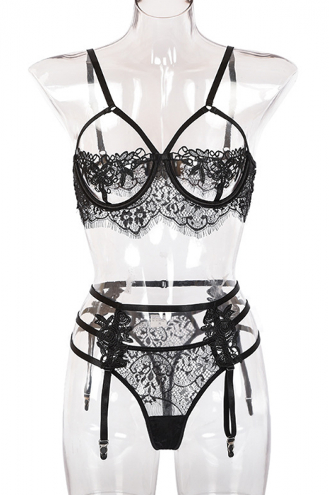 Set lenjerie erotica cu dantela, sutien si chiloti tanga FS-Z0568 [7]