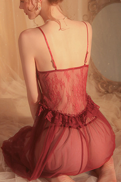 Set lenjerie erotica, rochita sexy transparenta si chiloti tanga GJ19222 [3]