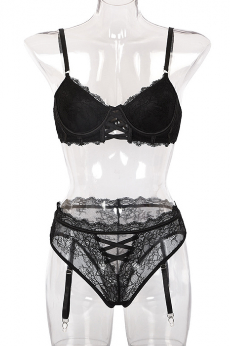 Set lenjerie erotica cu dantela, sutien si chiloti brazilieni FS-Z0524 [7]