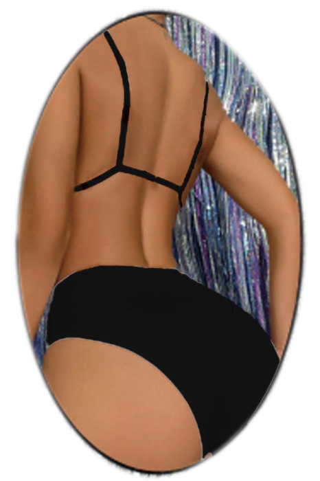 Set lenjerie erotica tip belly dance cu paiete si franjuri, sutien si chiloti sexy TY-LX198negru [2]