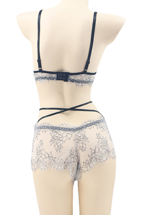 Set lenjerie senzuala cu dantela, sutien si chiloti sexy TY-LX11alb [2]