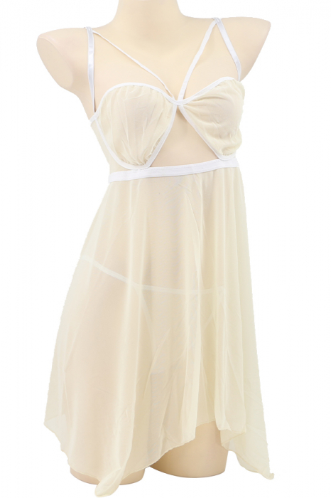 Set lenjerie sexy, camasa de noapte si chiloti tanga TY-PLUS112bej [2]