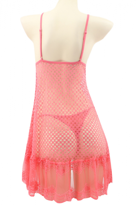 Set lenjerie sexy, rochita senzuala cu dantela si chiloti tanga TY-DJ22roz [2]