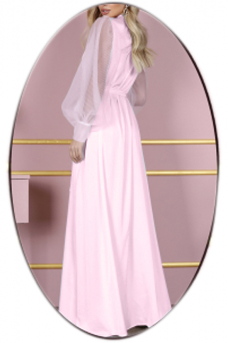 Set lenjerie sexy tip pijama, halat din satin matasos, cordon si chiloti tanga TY-694roz [2]