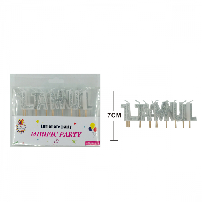 Set 10 lumanari aniversare pentru tort ' La Multi Ani ' 7 cm LZ2512 [2]