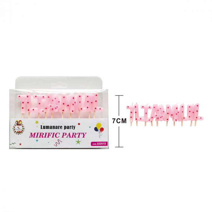 Set 10 lumanari aniversare pentru tort ' La Multi Ani ' 7 cm LZ2513 [2]