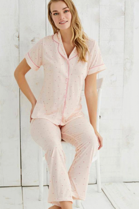 Set pijama din doua piese, camasa si pantaloni lungi 7155 [2]