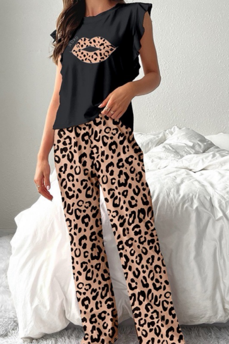 Set pijama doua piese, top cu volane si pantaloni lungi SUSU-2603-1 [4]