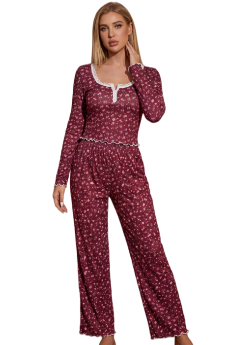 Set pijama doua piese, bluza cu maneca lunga si pantaloni lungi SUSU-2614-2 [3]