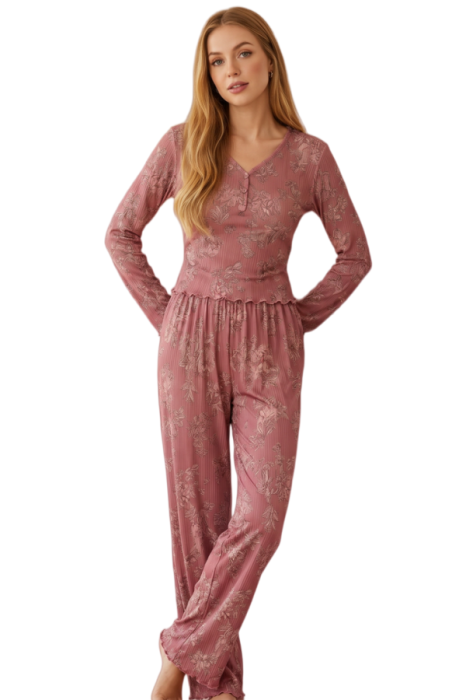 Set pijama doua piese, bluza cu maneca lunga si pantaloni lungi SUSU-2615-3 [4]