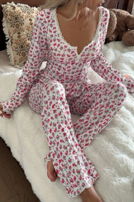 Set pijama doua piese, bluza cu maneca lunga si pantaloni lungi SUSU-2614-1 [5]