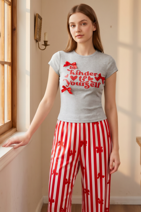 Set pijama doua piese, tricou si pantaloni lungi SUSU-2604-1 [4]