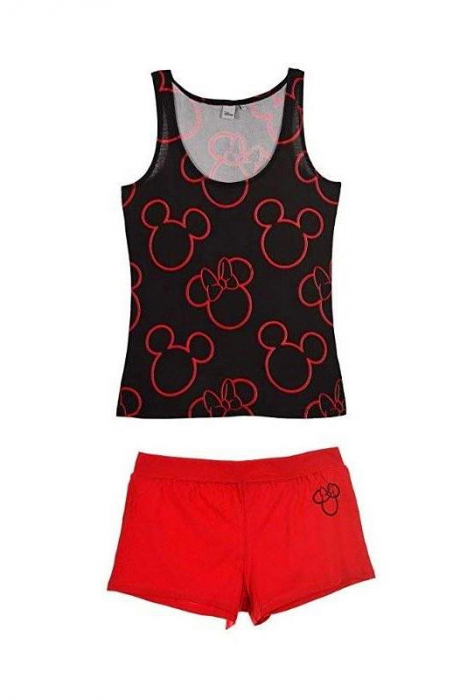 Set pijama doua piese, maiou si pantaloni scurti SE3584rosu [1]
