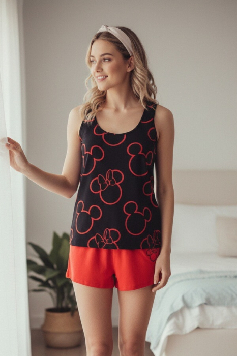 Set pijama doua piese, maiou si pantaloni scurti SE3584rosu [5]