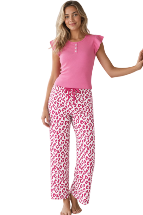 Set pijama doua piese, top cu volane si pantaloni lungi SUSU-2607-1 [4]