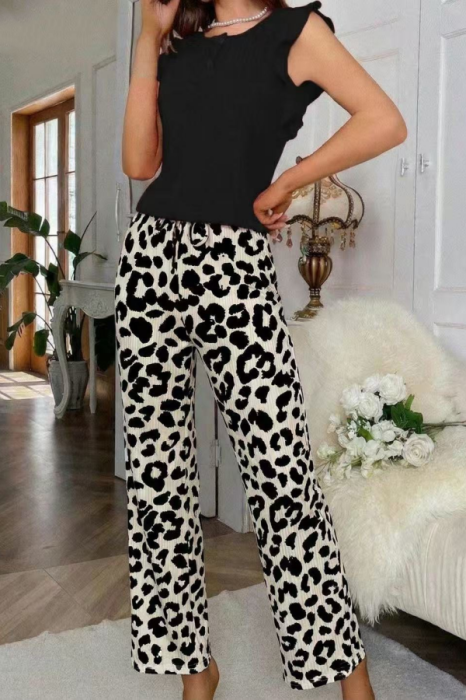 Set pijama doua piese, top cu volane si pantaloni lungi SUSU-2607-2 [3]
