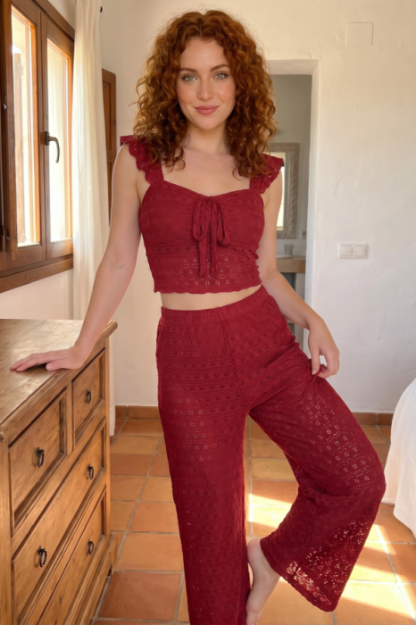 Set pijama doua piese, top si pantaloni lungi SUSU-2608 [2]