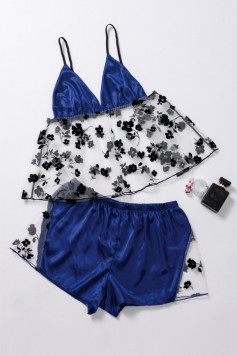 Set pijama sexy doua piese, maiou si pantaloni scurti TY-LX84bleumarin [4]