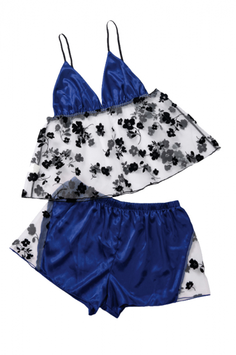 Set pijama sexy doua piese, maiou si pantaloni scurti TY-LX84bleumarin [3]