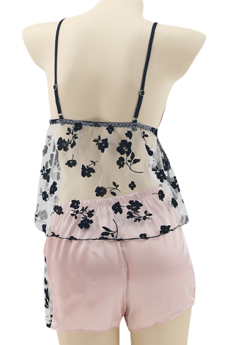 Set pijama sexy doua piese, maiou si pantaloni scurti TY-LX84roz [2]