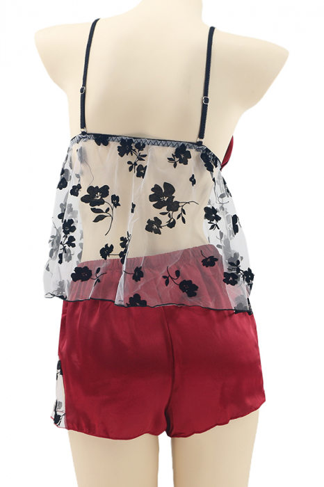 Set pijama sexy doua piese, maiou si pantaloni scurti TY-LX84visiniu [2]