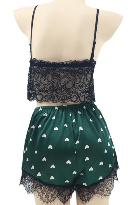 Set pijama sexy doua piese, top si pantaloni scurti TY-SD229verde [3]