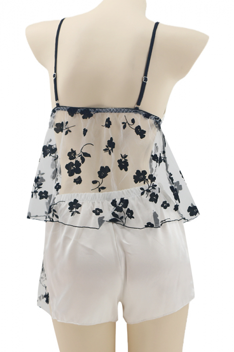 Set pijama sexy doua piese, maiou si pantaloni scurti TY-LX84alb [2]