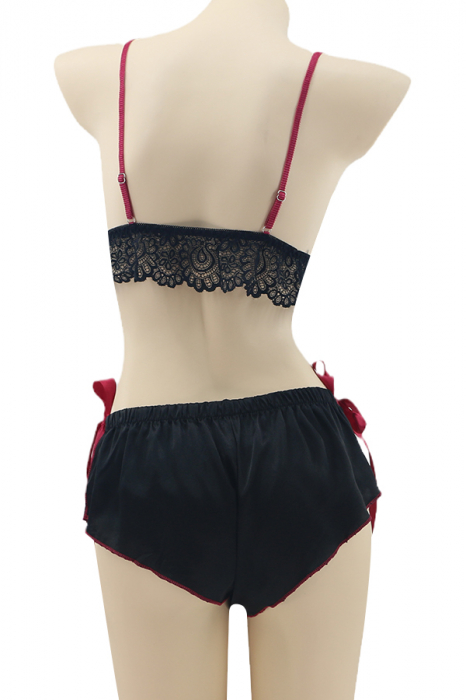 Set pijama sexy doua piese, top si pantaloni scurti TY-SD220negru [2]