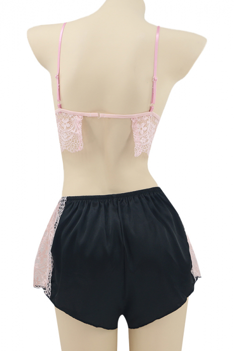 Set pijama sexy doua piese, top si pantaloni scurti TY-SD230negru [4]