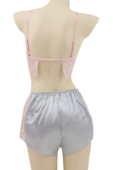 Set pijama sexy doua piese, top si pantaloni scurti TY-SD230gri [3]