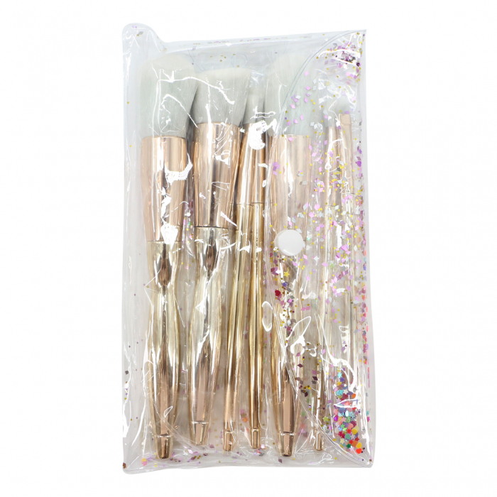 Set portabil 7 pensule machiaj cu aspect metalic MP-701 [5]