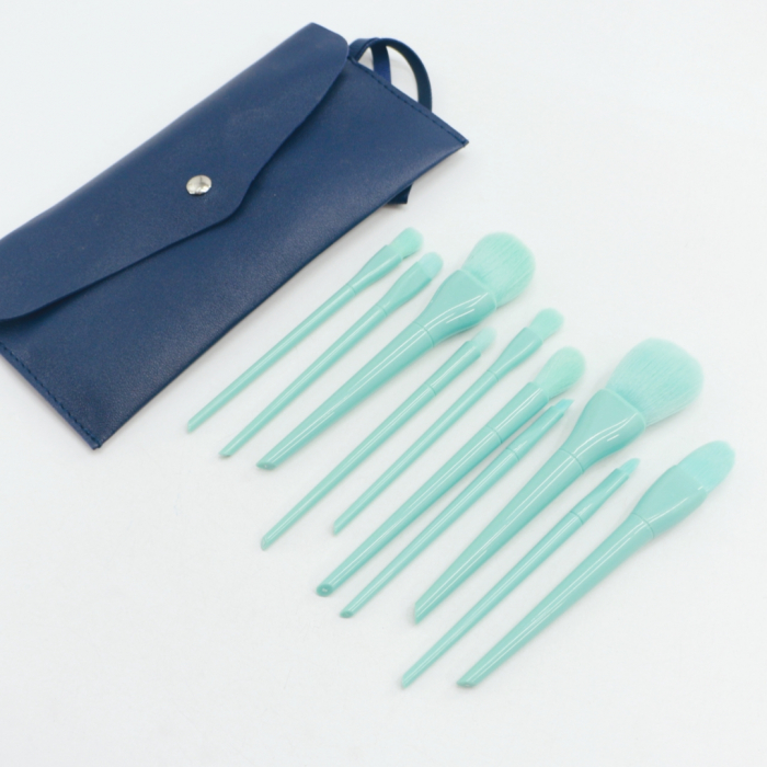 Set portabil cu 10 pensule machiaj si gentuta depozitare SL-5046bleumarin [3]