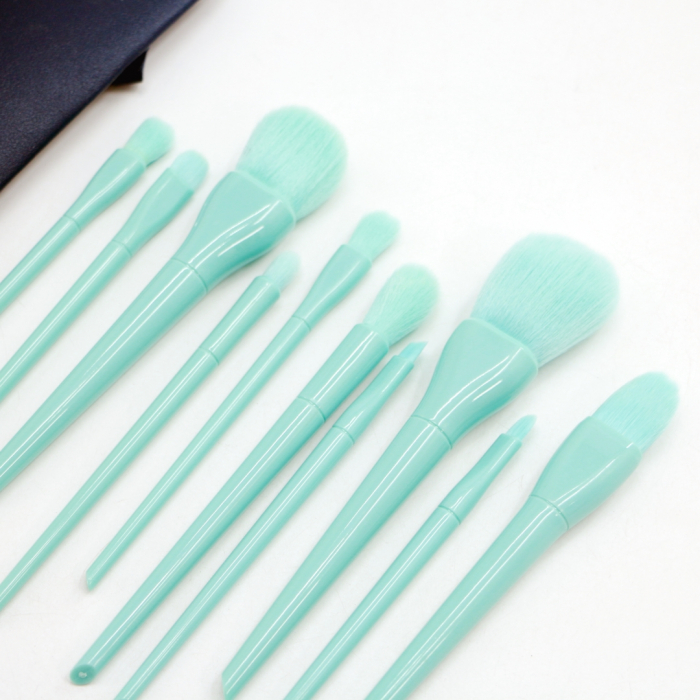 Set portabil cu 10 pensule machiaj si gentuta depozitare SL-5046bleumarin [2]
