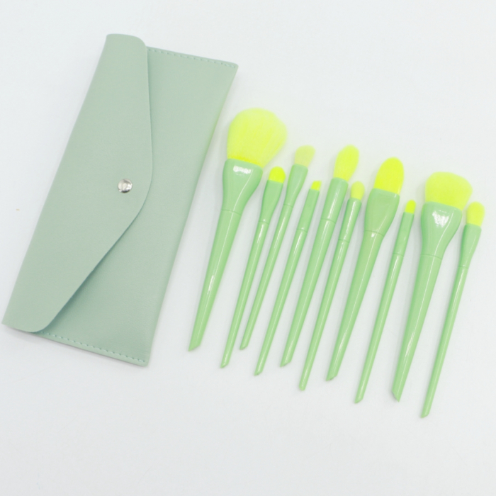 Set portabil cu 10 pensule machiaj si gentuta depozitare SL-5046verde [3]