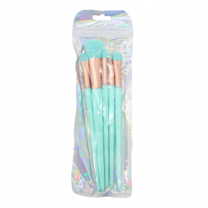 Set portabil cu 5 pensule machiaj SL-21036turcoaz [2]