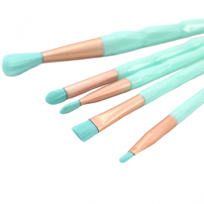 Set portabil cu 5 pensule machiaj SL-21036turcoaz [4]