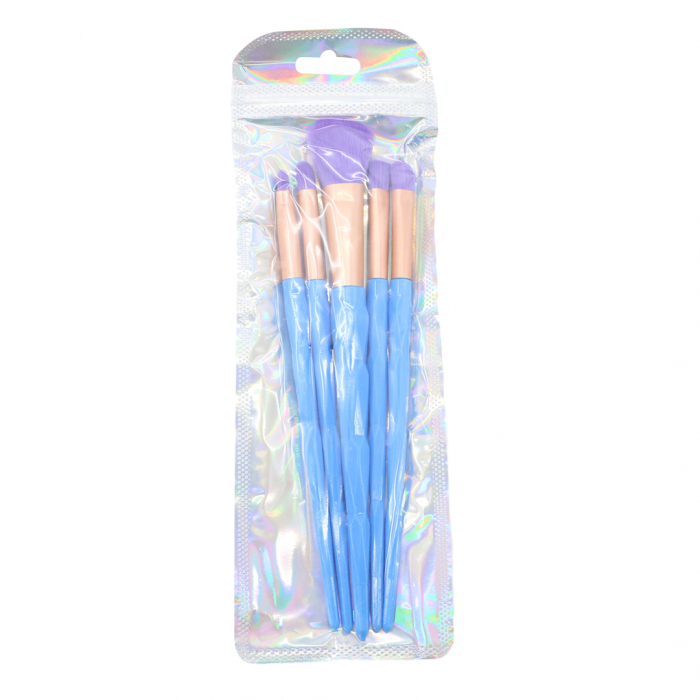 Set portabil cu 5 pensule machiaj SL-21036albastru [2]
