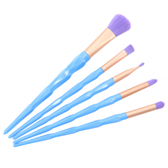 Set portabil cu 5 pensule machiaj SL-21036albastru [4]