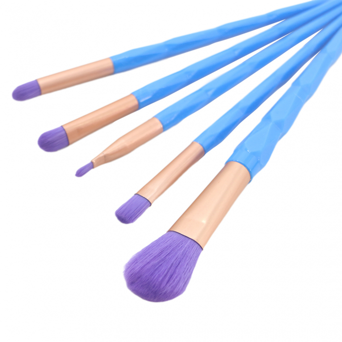 Set portabil cu 5 pensule machiaj SL-21036albastru [3]