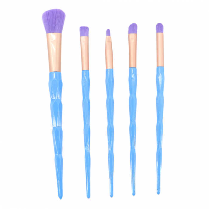 Set portabil cu 5 pensule machiaj SL-21036albastru [1]