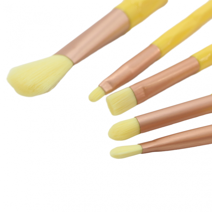 Set portabil cu 5 pensule machiaj SL-21036galben [3]