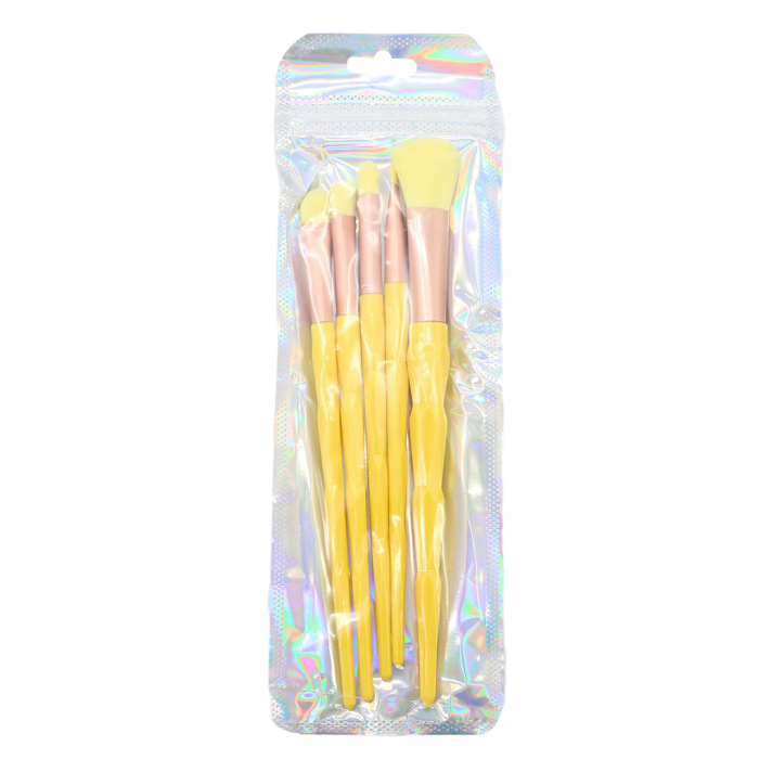 Set portabil cu 5 pensule machiaj SL-21036galben [2]