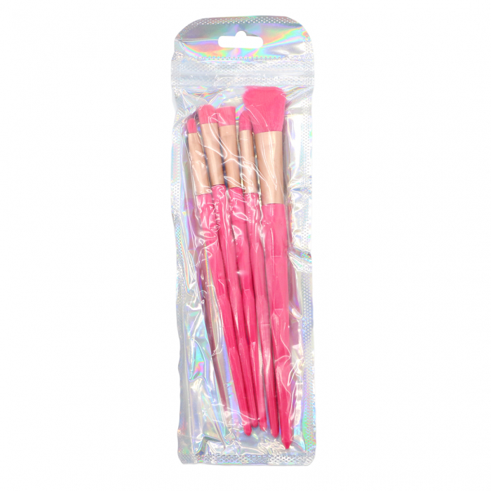Set portabil cu 5 pensule machiaj SL-21036roz inchis [2]