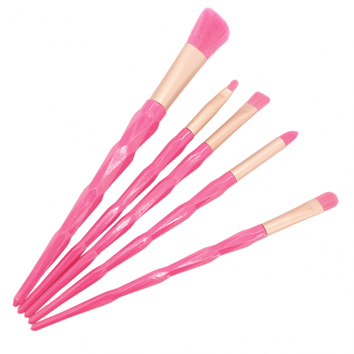Set portabil cu 5 pensule machiaj SL-21036roz inchis [3]